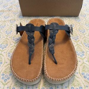 Lucky Brand Navy Braided Sandals